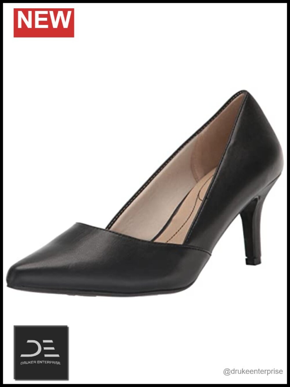 Faux Leather Pointed Toe Slip-On Stiletto Heel Pump with Cushioning